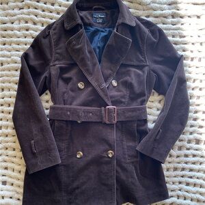 L.L. Bean Women's Brown Corduroy Peacoat S (M)